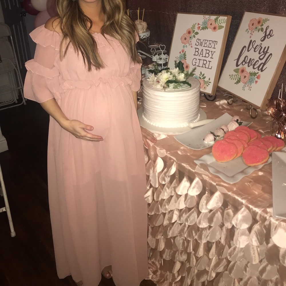 Maternity Dress. Off the shoulder